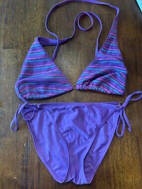 Shade & Shore Brown Halter Triangle Bikini